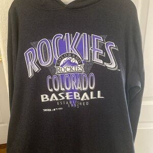 Vintage Inaugural Year Colorado Rockies Hoodie, XL